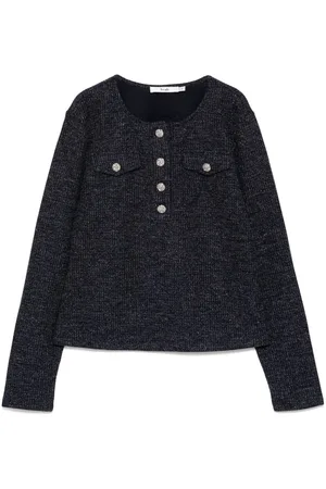 B+AB Top con collo serafino