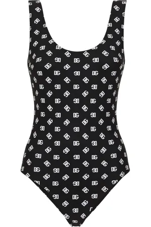 Dolce & Gabbana Costume intero monospalla con logo DG