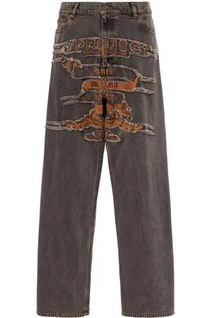 Y / PROJECT Jeans dritti con effetto vissuto