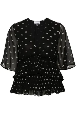 Ganni Blusa con stampa grafica