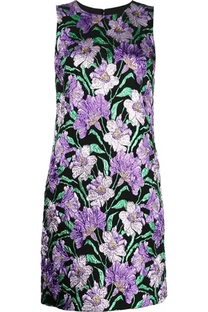 Carolina Herrera Abito corto a fiori jacquard
