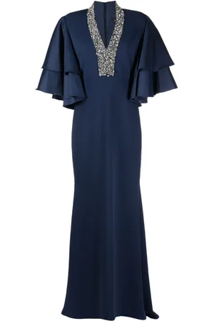Badgley Mischka Abito da sera con perline