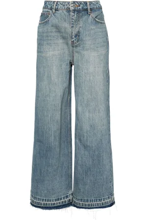B+AB Jeans taglio comodo con frange
