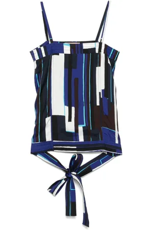 Plan C Blusa smanicata con stampa