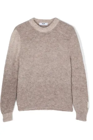 Msgm Maglione con logo a intarsi