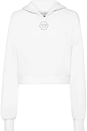 Philipp Plein Felpa crop con cappuccio
