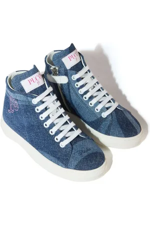 PUCCI Junior Sneakers denim con stampa Marmo