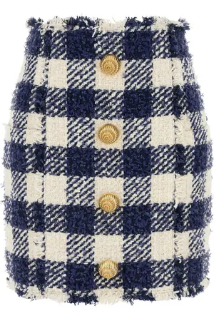 Balmain Minigonna in tweed con bottoni