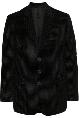 VERSACE 2000s checkered notched lapels blazer