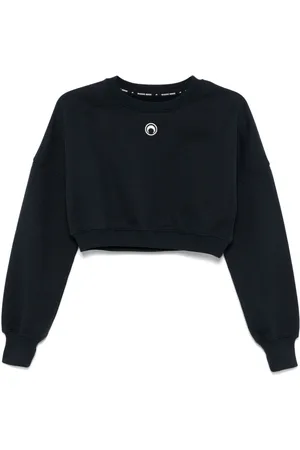 Marine Serre Felpa crop con logo
