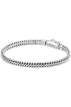 Nialaya Bracciale a catena con logo inciso