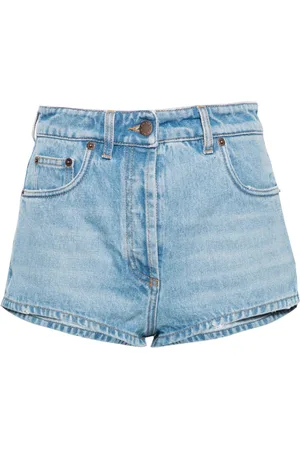 Prada Shorts corti denim con logo