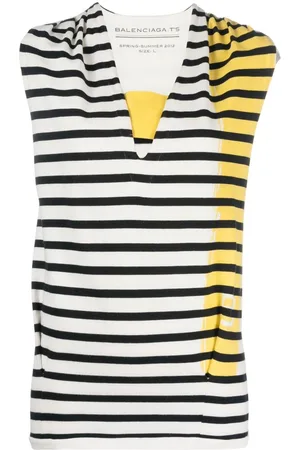 Balenciaga Top a righe con scollo a V 2012