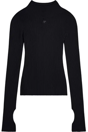 Courrèges Maglione a coste con ricamo
