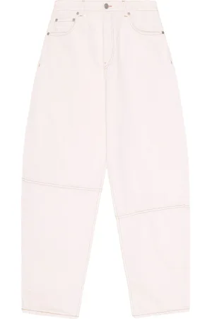 Ganni Pantaloni denim a gamba ampia
