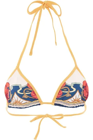 La DoubleJ Top bikini con stampa tropicale