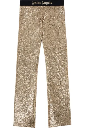 Palm Angels Pantaloni svasati con paillettes