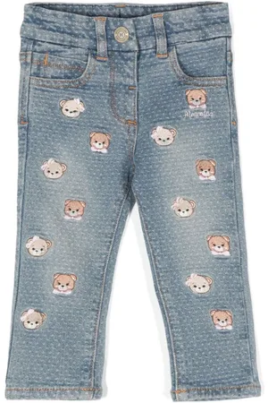 MONNALISA Jeans con ricamo Teddy Bear