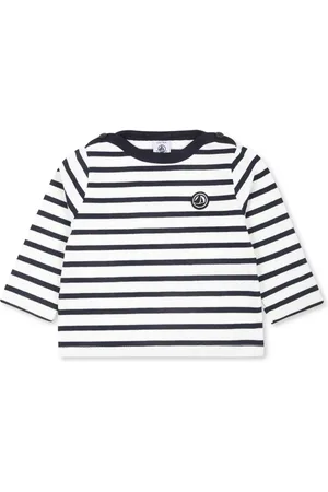 Petit Bateau Top a righe con applicazione