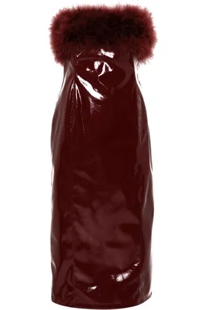 BLUMARINE Abito midi con piume di marabou