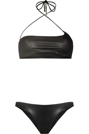 The Attico Set bikini asimmetrico in finta pelle