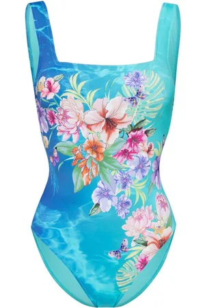 JOHNNY WAS Costume intero Water Tropic con scollo quadrato