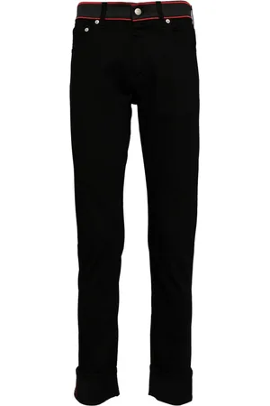 Alexander McQueen Jeans slim con vita a contrasto