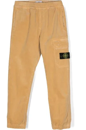 Stone Island Pantaloni affusolati con applicazione Compass