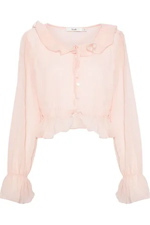 B+AB Blusa crop semi trasparente crop