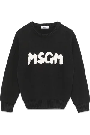 Msgm Maglione con logo jacquard
