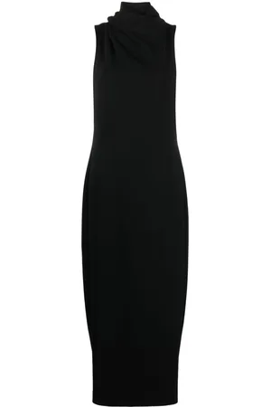 Giorgio Armani Abito lungo smanicato con scollo drappeggiato