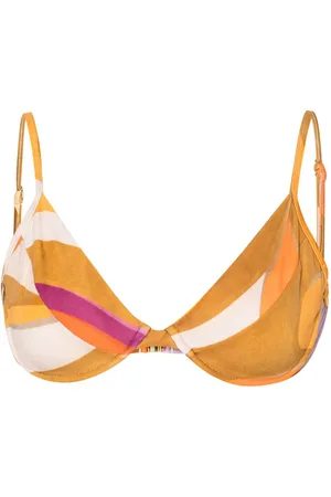 RAQUEL DINIZ Top bikini con stampa astratta