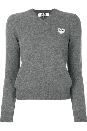 Comme des Garçons Logo-patch knitted jumper