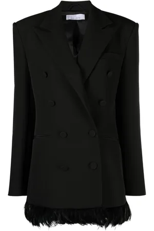GIUSEPPE DI MORABITO Blazer doppiopetto con bordo di piume