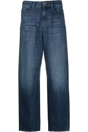 Emporio Armani Culottes denim crop a gamba ampia