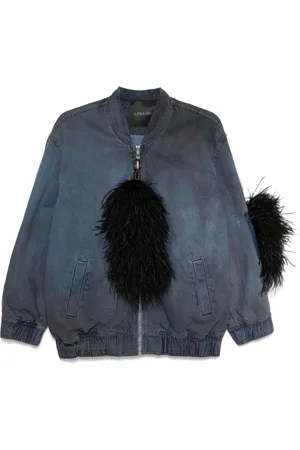 LOULOU Giacca denim con piume