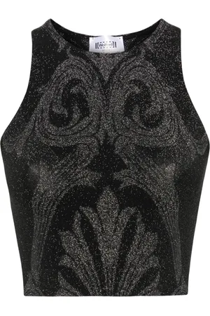 Wolford Top corto metallizzato a fiori jacquard x ETRO