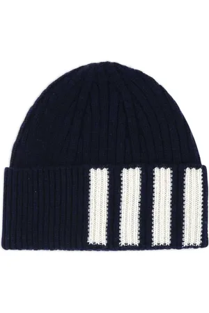 Thom Browne Cappello a coste con dettaglio a strisce