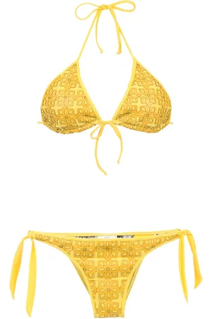 AMIR SLAMA Textured triangle top bikini set