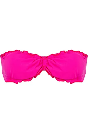 AMIR SLAMA Ruffled trim bandeau bikini top