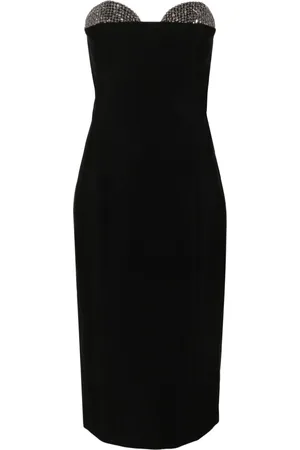 GENNY Abito midi senza spalline con paillettes