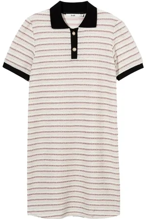 B+AB Abito corto a righe in stile polo