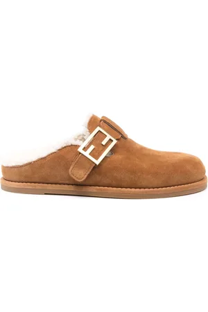 Fendi Slippers Feel in pelle scamosciata