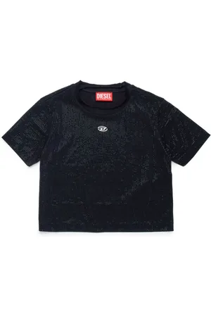 Diesel T-shirt crop con borchie