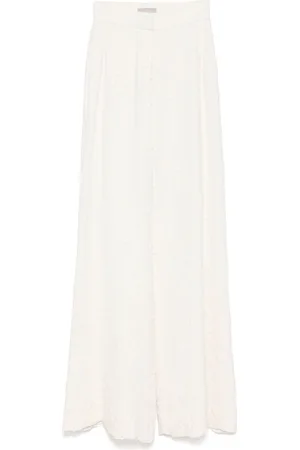 Elie saab Pantaloni svasati con ricamo