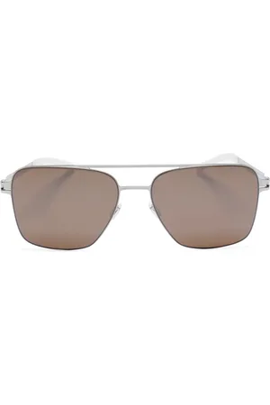MYKITA Occhiali da sole a ponte doppio con montatura stile pilota