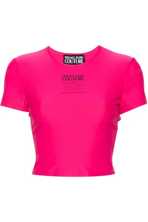 VERSACE T-shirt crop con stampa