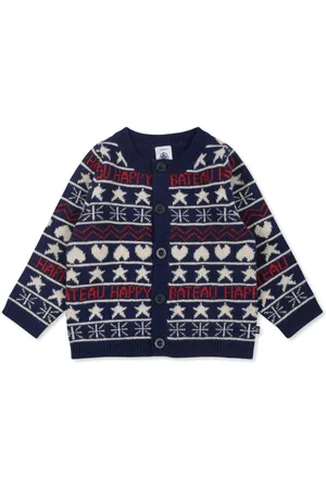 Petit Bateau Cardigan con effetto jacquard