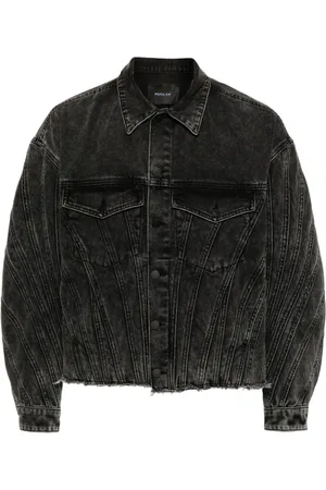 MUGLER Giacca denim con inserti