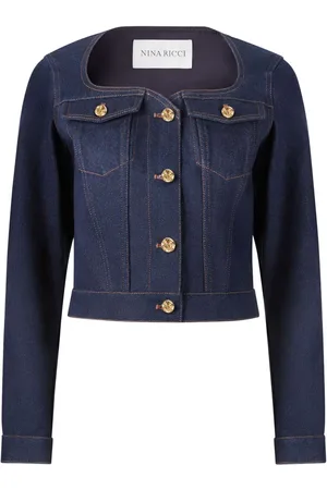 Nina Ricci Giacca denim con scollo a cuore